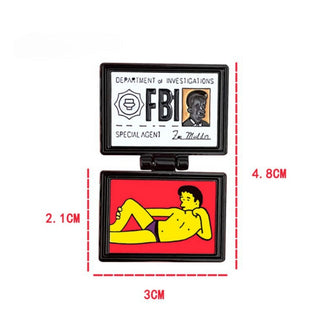 Quirky FBI Agent Brooch | Funny Lapel Pin