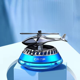 Solar-Powered Car Air Freshener with Rotating Helicopter Display