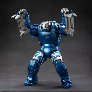 Blue Igor Armor Iron Man figure on a white background