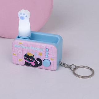 Cat Paw Pop Out Keyring - pink color