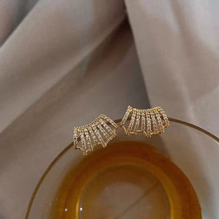 Crystal Fan Stud Earrings