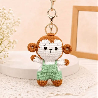 Cute Crochet Monkey Keychain 