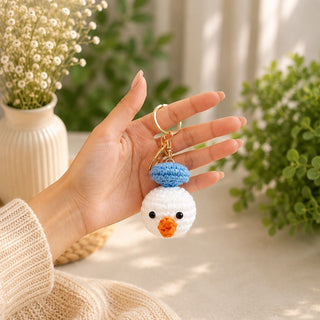 Cute Duck Crochet Keychain