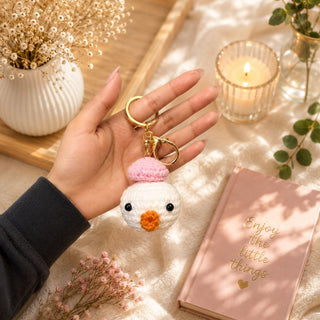 Cute Duck Crochet Keychain
