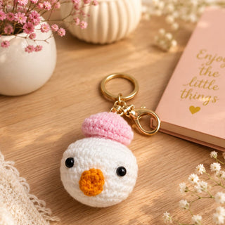 Cute Duck Crochet Keychain