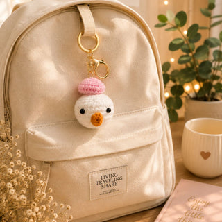 Cute Duck Crochet Keychain