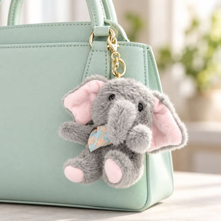 Cute Elephant Plush Keychain 