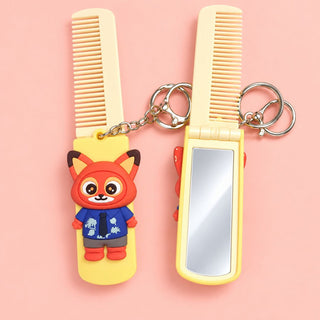 Cute Fox Comb &amp; Mirror Keychain