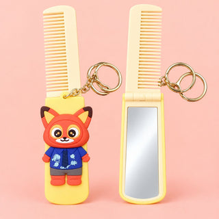 Cute Fox Comb &amp; Mirror Keychain