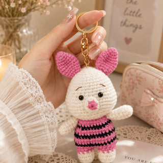 Cute Piglet Crochet Keychain 