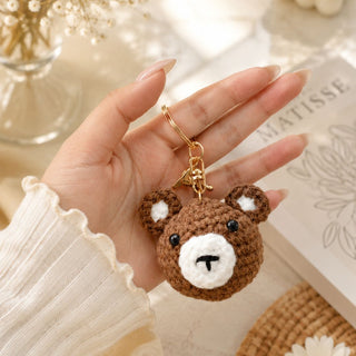 Cute Teddy Bear Crochet Keychain