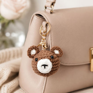 Cute Teddy Bear Crochet Keychain