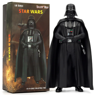 Darth Vader figure from Star Wars with packaging in the background
