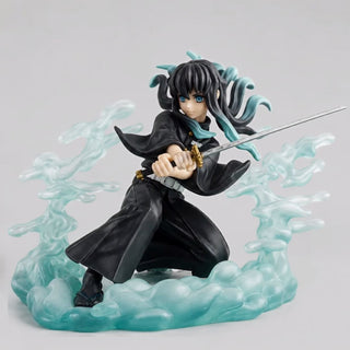 Demon Slayer Elemental Battle Figures | Anime Action Collectible with Effect Base