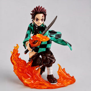 Demon Slayer Elemental Battle Figures | Anime Action Collectible with Effect Base