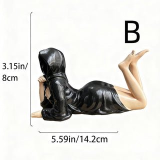 Faceless hooded figure - Design  B showing lying figure