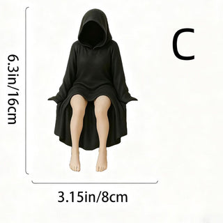 Faceless hooded figure - Design  C showing sitting figure