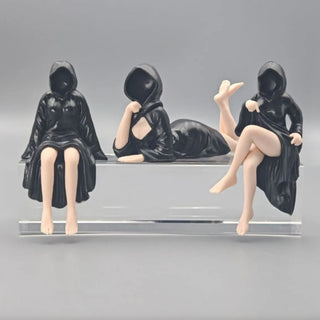 Faceless hooded figure all figures in set