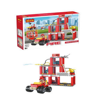 Fire Station Building Blocks Set With Fire Truck 2 In 1