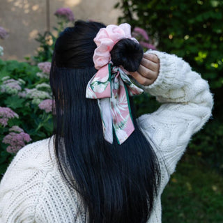 Floral Satin Scarf Scrunchie – Effortless Elegance For Your Tresses