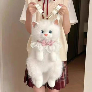 Fluffy Cat Plush Sling Bag