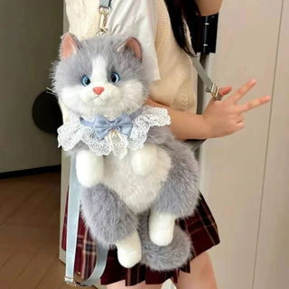 Fluffy Cat Plush Sling Bag