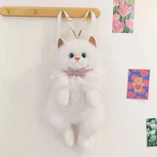 Fluffy Cat Plush Sling Bag