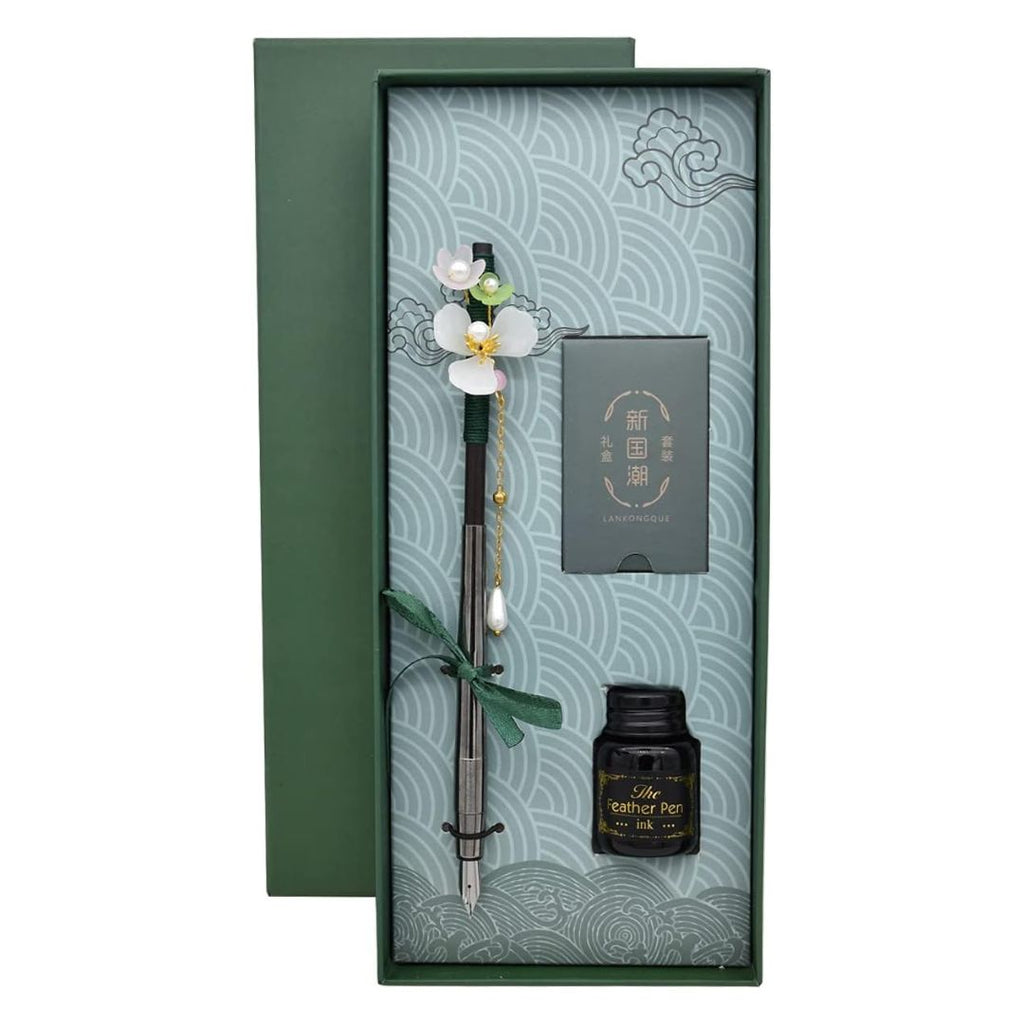 Hair Stick Style Fountain Pen Gift Set | Retro Style Kit With Ink Bott ...
