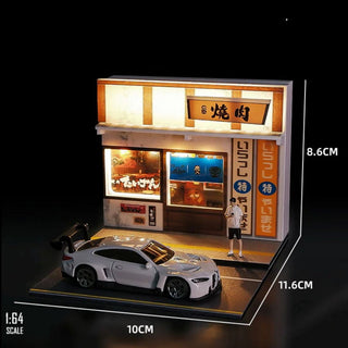 Japanese Street Yakiniku Shop Diorama | 1:64 Scale Display Case