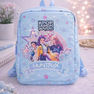 Kpop Demon Hunters Backpack School Bag For Kids - Blue bg