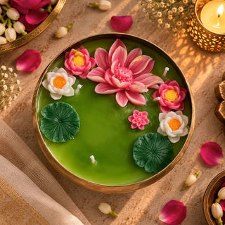 Lotus Pond Urli Candle - 5 inch Urli