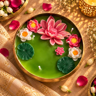 Lotus Pond Urli Candle - 5 inch Urli