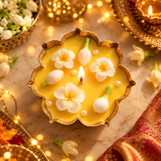 Lotus Urli Decorative Diwali Candle – 3.5 Inch
