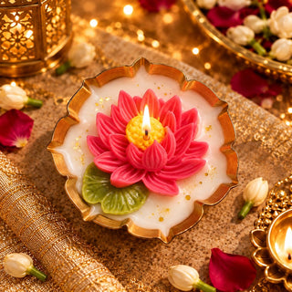 Lotus Urli Decorative Diwali Candle – 3.5 Inch