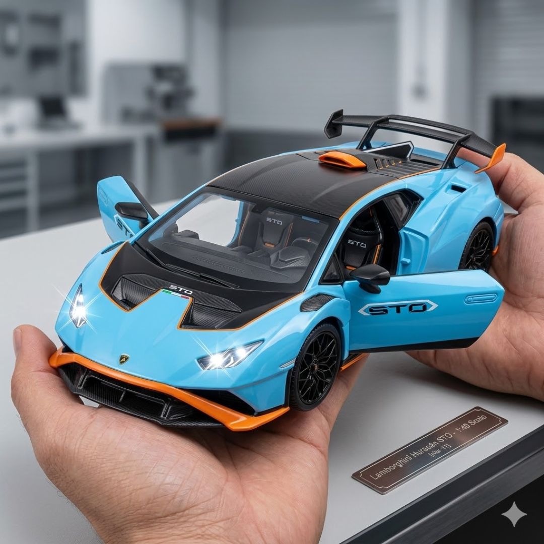 MSZ Official 1:40 Lamborghini Huracan STO Die-Cast Car – Blue