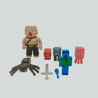Minecraft Fantasy Figure Set - Pig Tarantula set