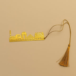Delhi Love Metal Bookmark with Golden Tassel – Intricate Metallic Page Marker