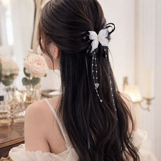 Pastel Butterfly Ribbon Hair Clips
