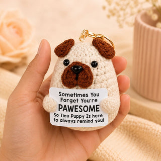 Paw-sitivity Crochet Puppy Keychain