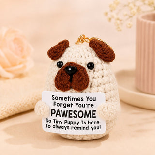Paw-sitivity Crochet Puppy Keychain