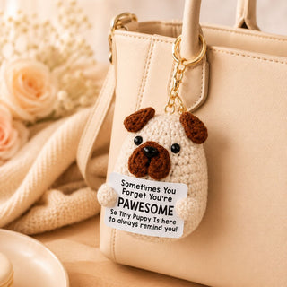 Paw-sitivity Crochet Puppy Keychain