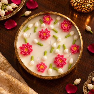 Phool Bagiya Urli Candle - 7 inch Urli