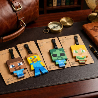 Pixel Block Character Luggage Tag