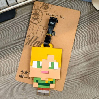 Pixel Block Character Luggage Tag