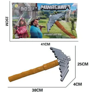 Pixel Block Toy Axe - Minecraft Inspired 3D PickAxe with Dimensions and package size