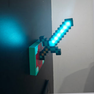 Pixel Minecraft Lamp – Blue Light