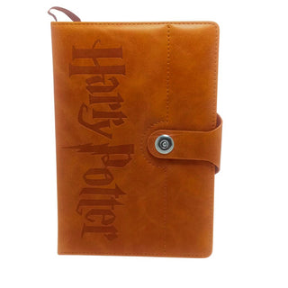 Premium Faux Leather Fantasy Journal with Button Strap - brown
