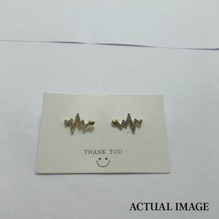 Heartbeat Stud Earrings | Dainty Pulse Line Studs