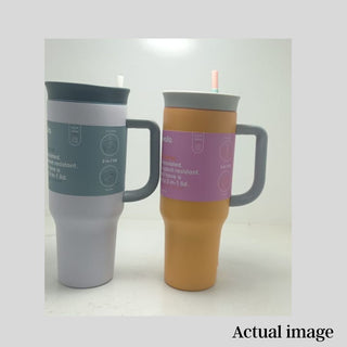 SoftGrip Handle Travel Tumbler With Straw