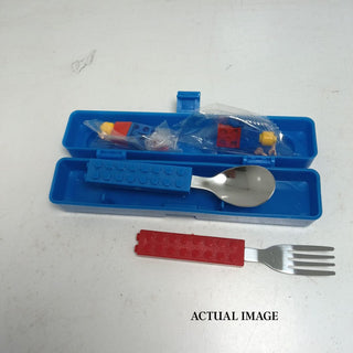 Building Block Kids Cutlery Set | Fun Block Handles + Travel Case